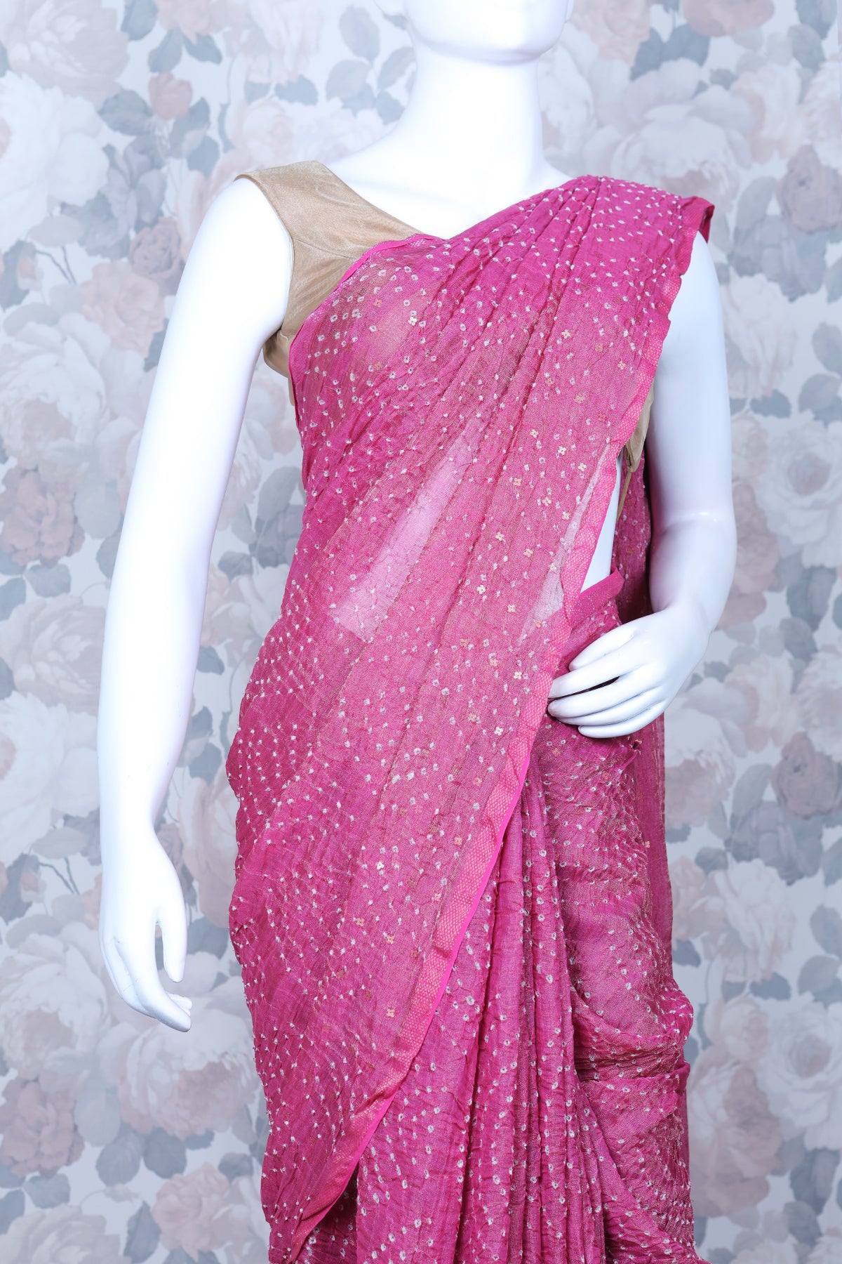 Onion Pink Color Combination Tussar Silk Saree
