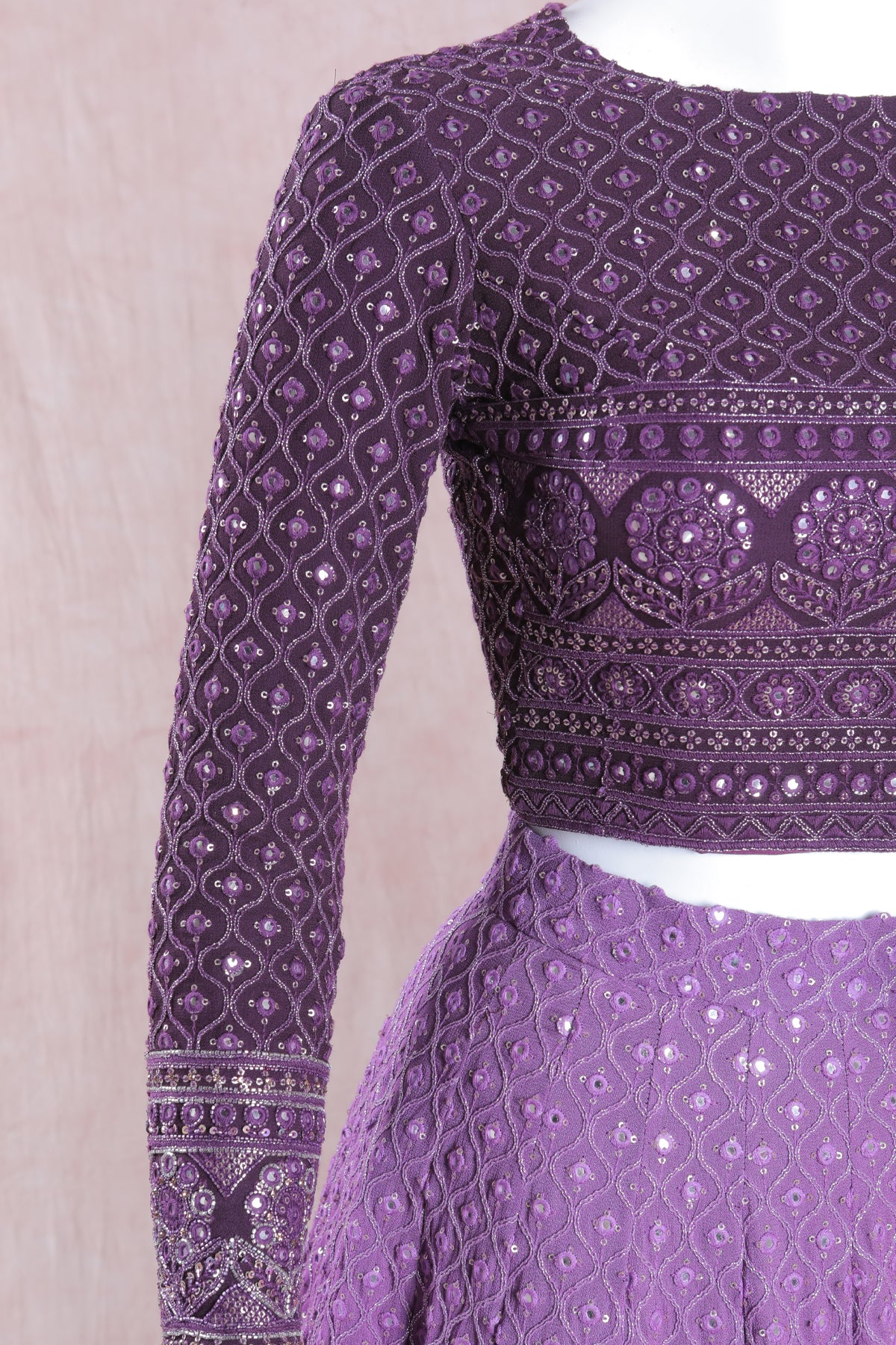 Purple Color Embroidered Lehenga