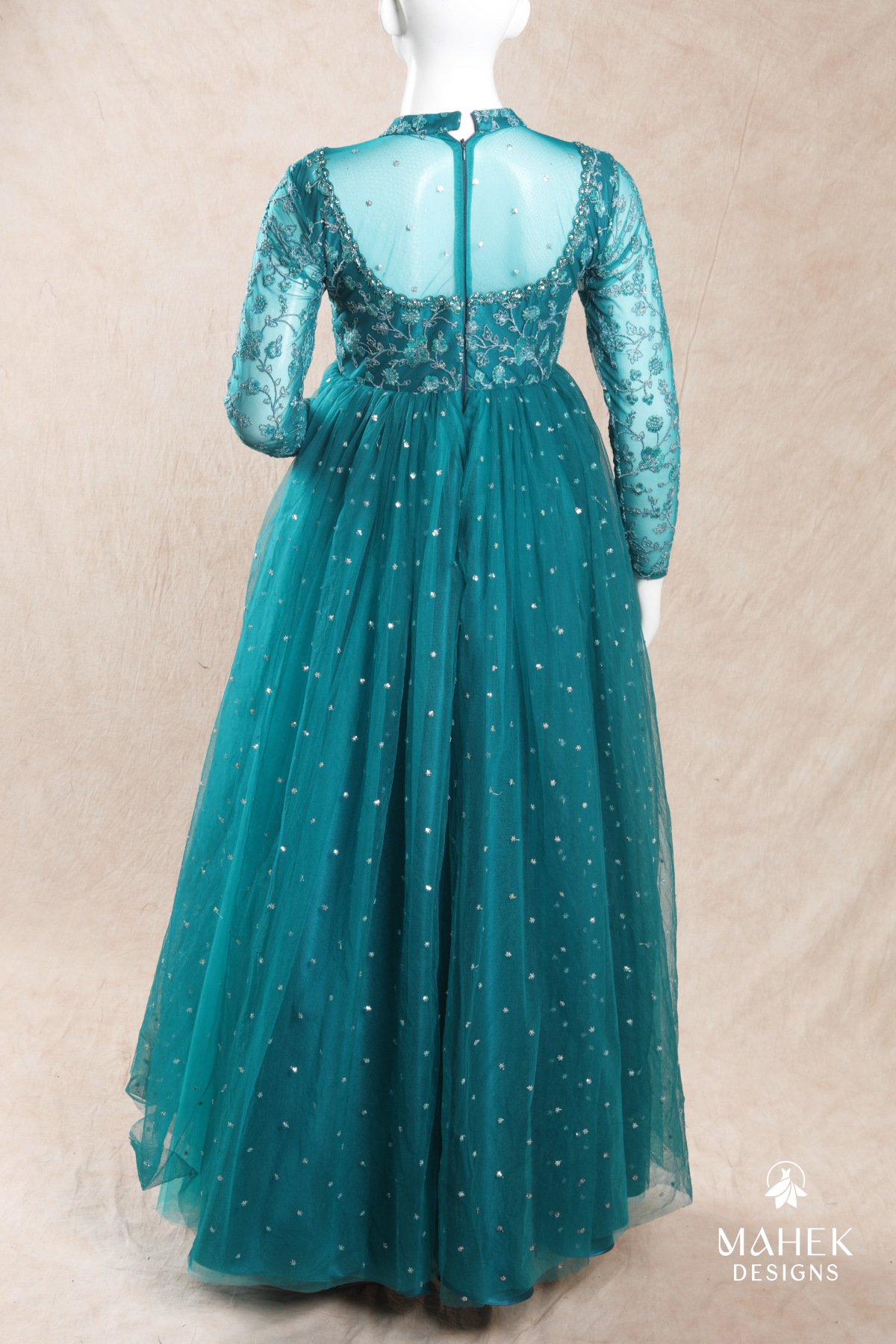 Turquoise green gown