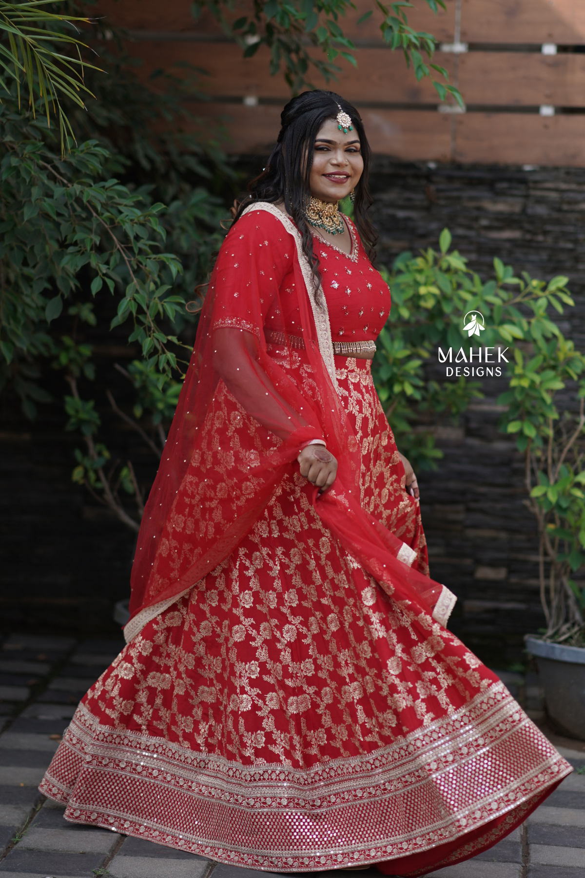 Bridal Red Color Banarasi Lehenga