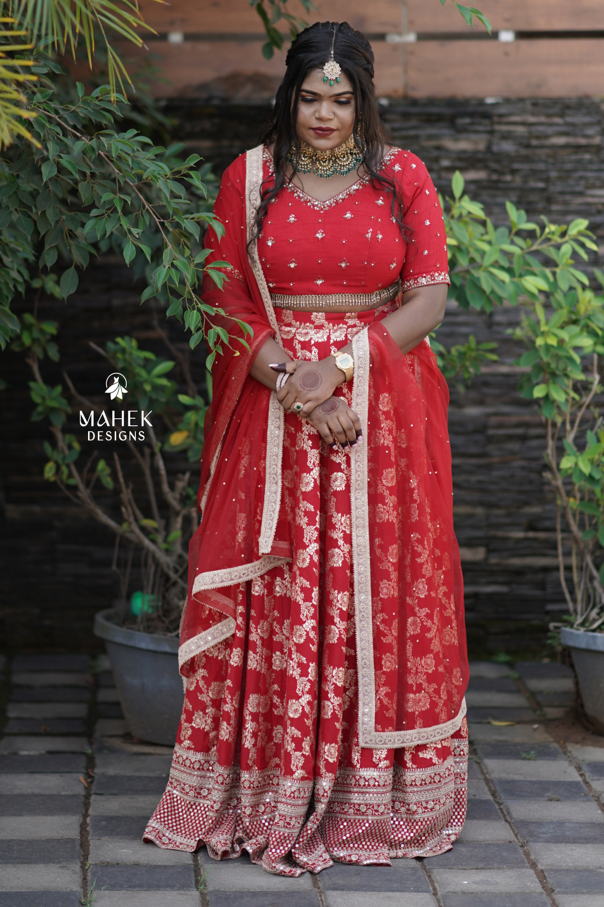 Bridal Red Color Banarasi Lehenga
