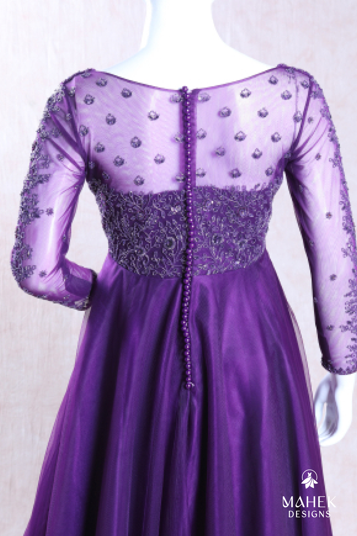 Purple Embroidery Gown