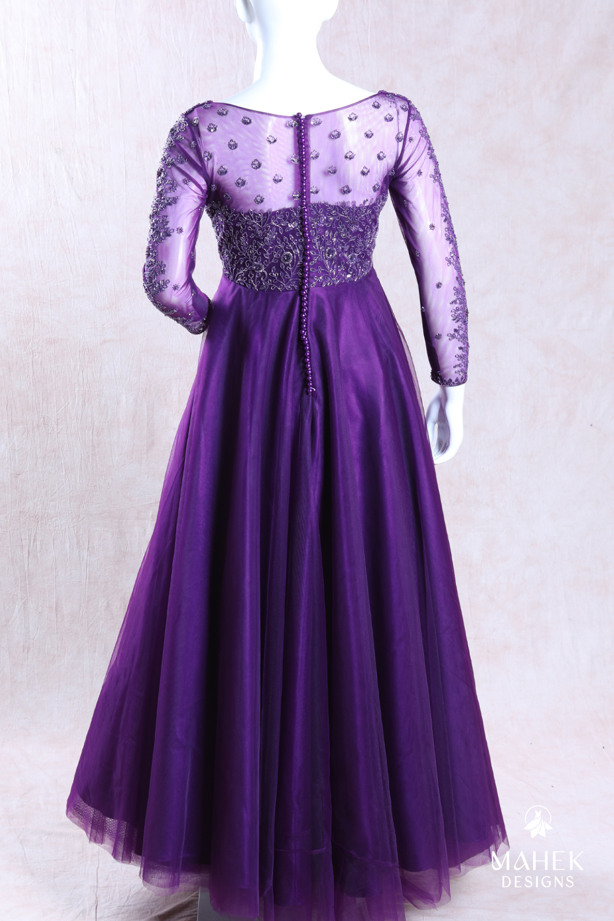 Purple Embroidery Gown