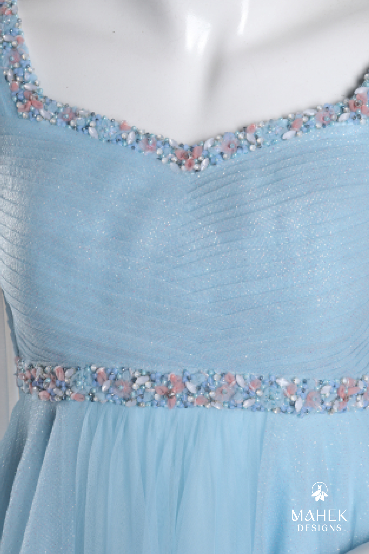 Patel Blue Color Net Gown