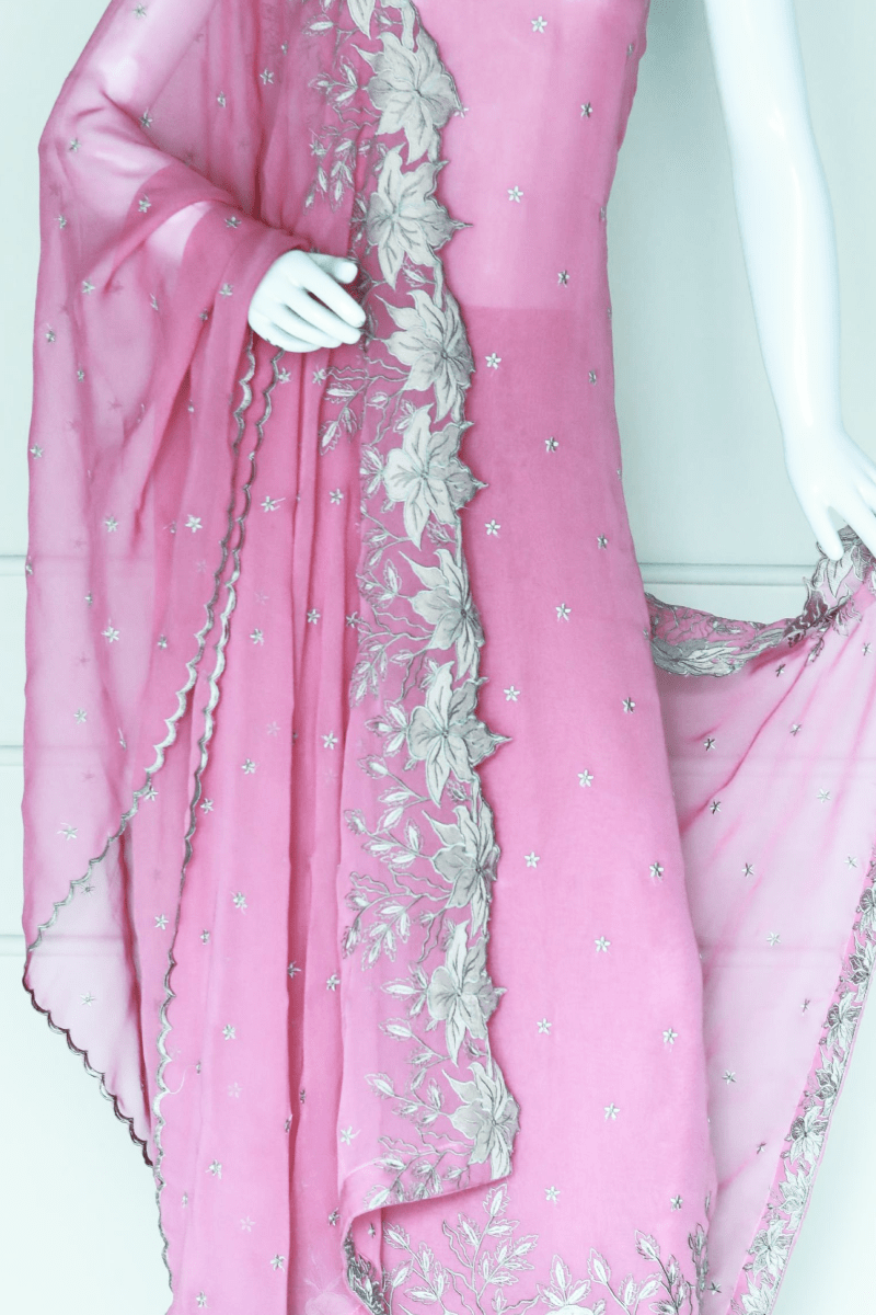 Pink Georgette Unstitched Salwar Set