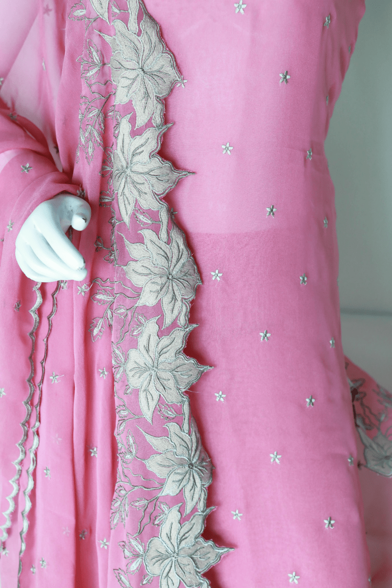 Pink Georgette Unstitched Salwar Set