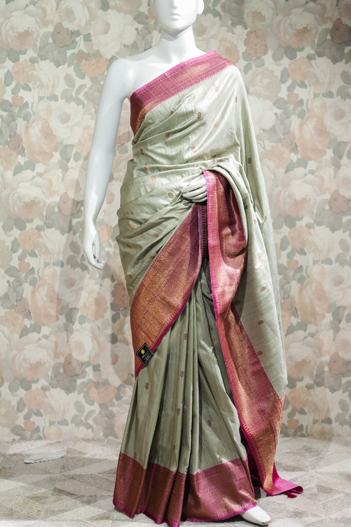 Grey Color Banarasi Weave Saree