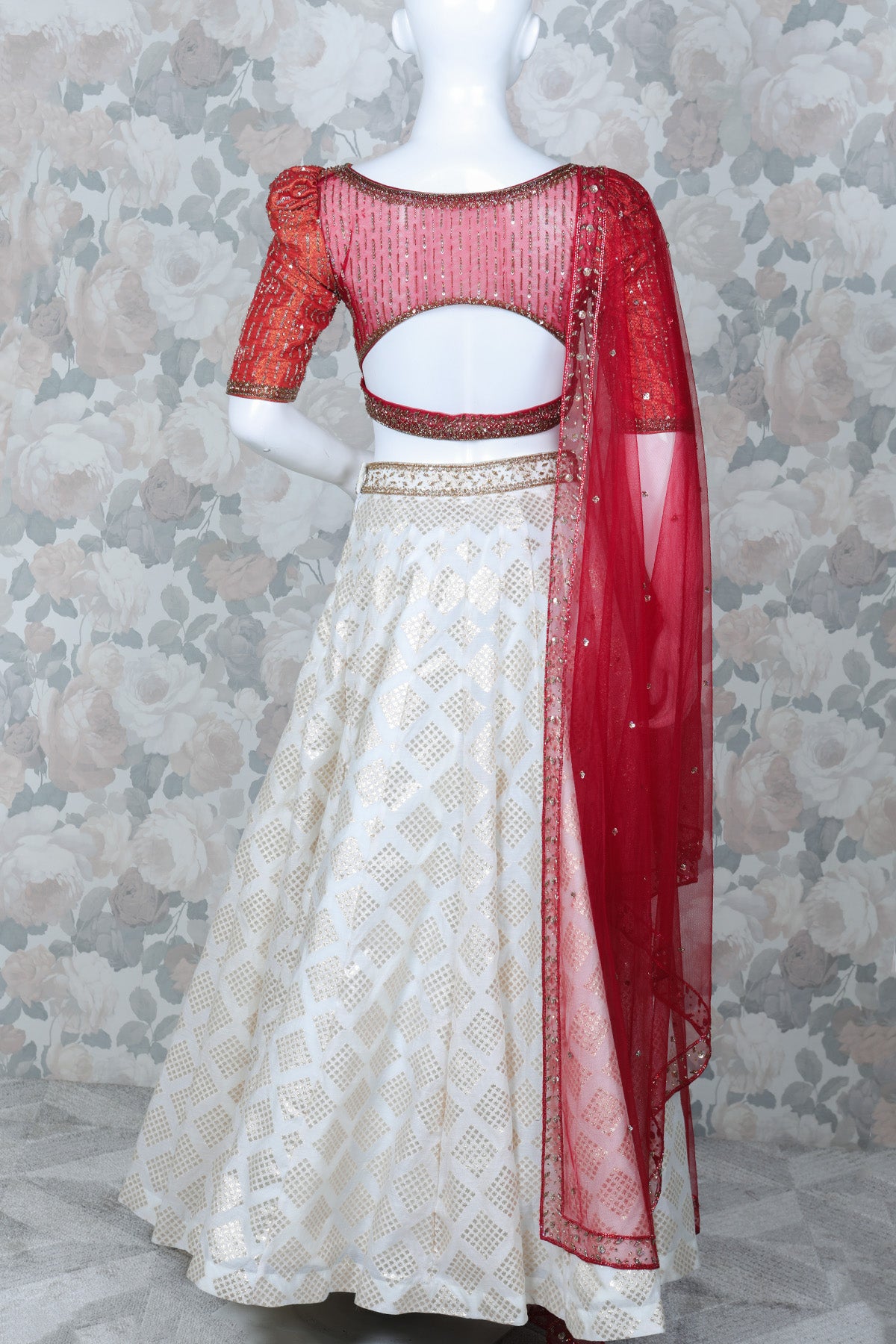 Buy Zari Off White Designer Lehenga Choli Online