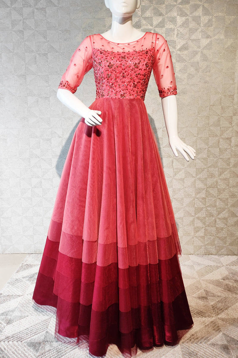 Infra Red Color Gown